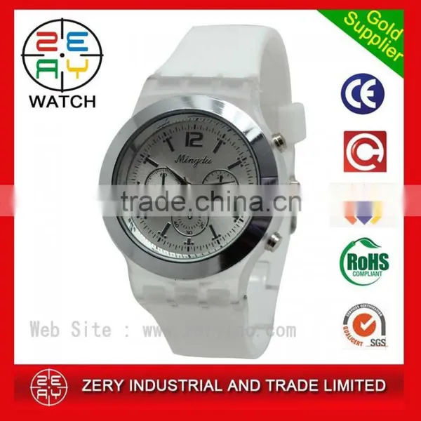 Custom Logo Printed Japan Movt Watch 2035, Silicone Strap Japan Movt Watch R0663