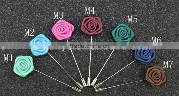 Perno Mazzo Del Risvolto Del Fiore Del Tessuto Dei Mens Del Brooch LAP023 photo-3