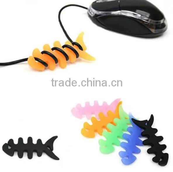 Fish Bone Silicone Earbud Cable Winder / Earphone Cord Winder / Cable Wire Organizer photo-4