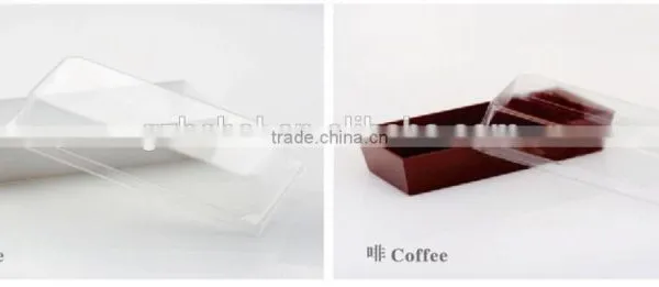 DISPOSABLE PS COOKIES BISCUIT SNACK PACKING BOX RECTANGULAR CONTAINER WITH LID WHITE COFFEE BLACK COLOR ECONOMIC CH70 photo-2