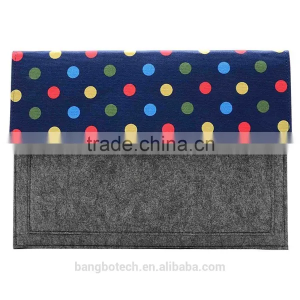 Wool Felt + Canvas Sleeve Carrying Bag for Mabook Laptop Notebook Cover Sleeve photo-3