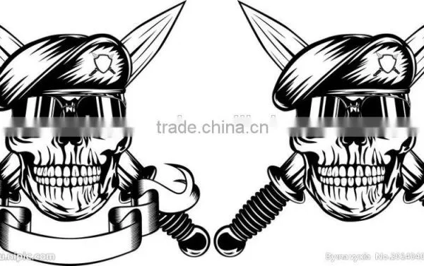 Water Transfer Summer USA Soldier Black Skull Customized Temporary Tattoo photo-6