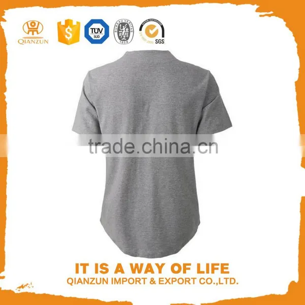 Grey Custom Active Short Sleeve Button Blank Men Baseball Jersey photo-2
