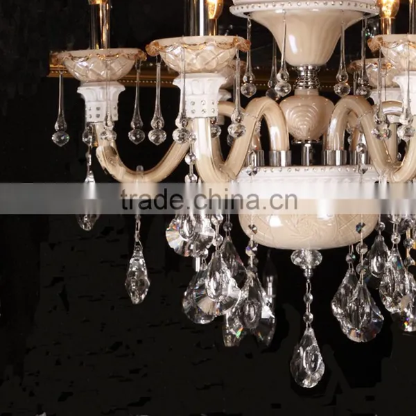 Medium Brown Candle Chandelier Crystal Pendant photo-5