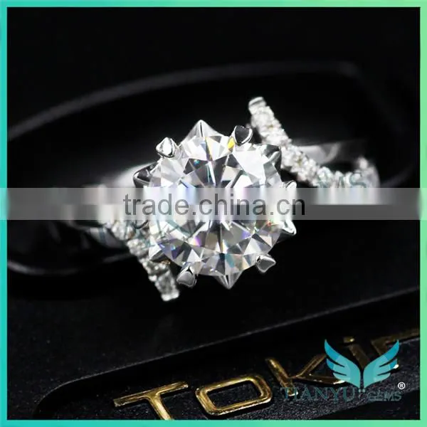 Moissanite 3 ct Yellow Gold Engagement Ring Rope Band Moissanite Jewelers photo-6