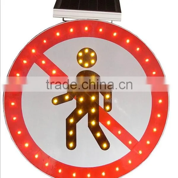 LED Solar NO Pedestrian Entry Traffic Signs photo-4