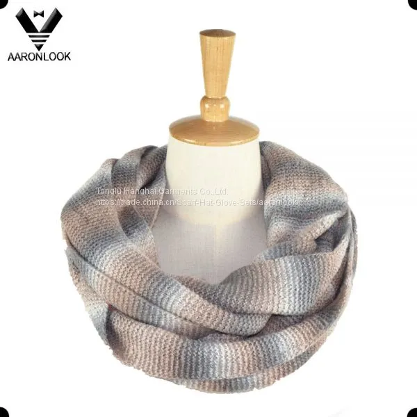 2017 Trendy Winter Obmre Knitted 3PCS Set Scarf Hat Glove photo-4