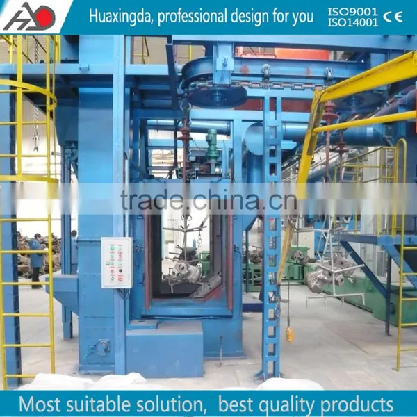 Q38 Overhead Conveyor Chain Shot Blasting Machine for Channel Steel Cleaning and Shelves Cleaning