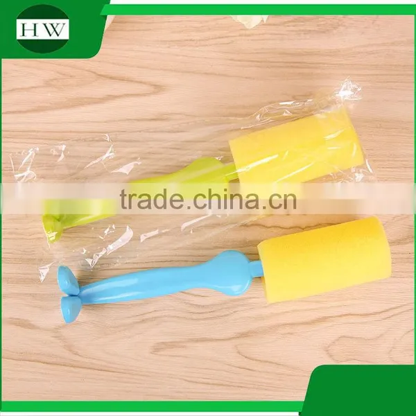 Kitchen Cartoon Person Shape Stand Plastic Sponge Long Handle Tableware Water Cup Bottle Clean Cleaning Brush photo-5
