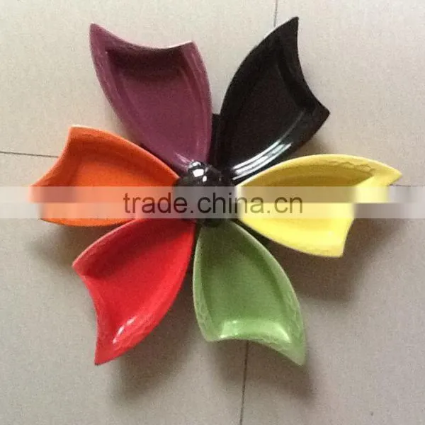 Stock 6pcs Dinner Dish Set , Colorful Ceramic Plate Set Close Out , Porcelain Dish Set With Hanger photo-6
