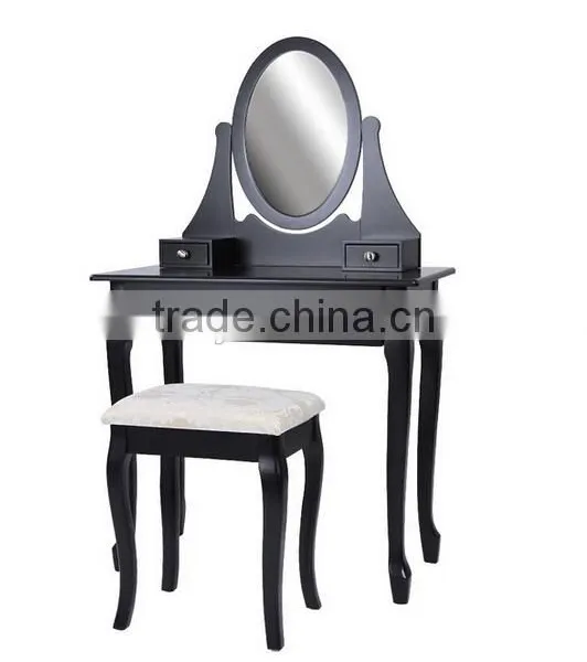 Make Up Table With Bench, Wooden Dressing Table With Mirror and Stool, Bedroom Wooden Furniture photo-3