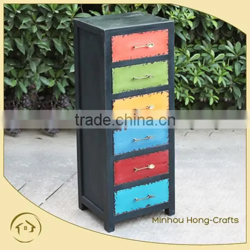 Tall Thin Wood Drawer Cabinet Storage photo-2