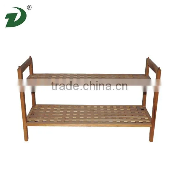 2 Tier Poplar Wood Shoe Rack photo-4