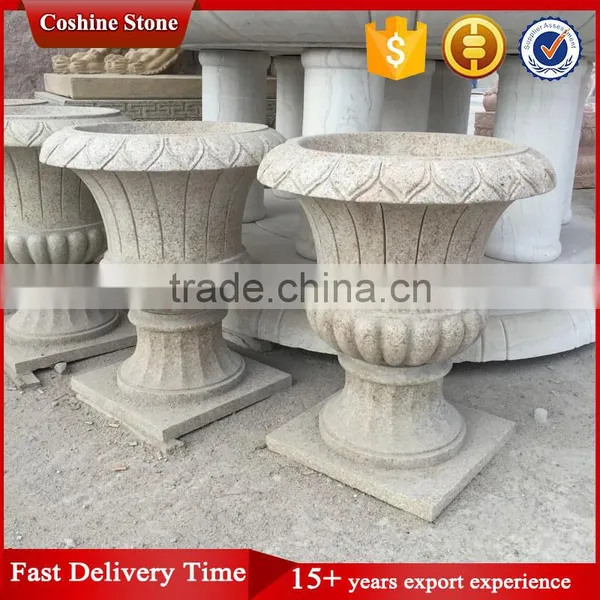Natural Yellow Granite Flower Pot For Garden Decoration photo-3