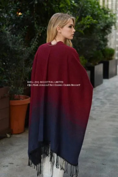 Soft Two Tone Women Winter Scarf Shawl Wrap Pashmina Supplier photo-2