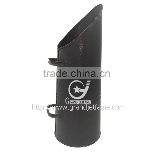 Fireplace Accessory Round Metal Matte Black Coal Hod photo-3