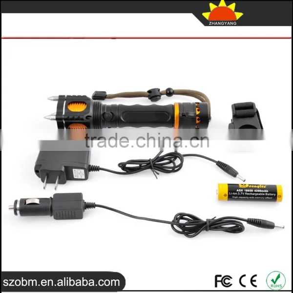 2016 Latest XML-T6 2000 Lumens LED Tactical Flashlights Kit,18650 Rechargeable LED Tactical Flashlight Torch photo-3