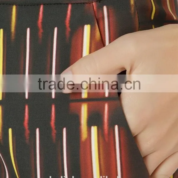 Nice Design Mid-rise Printed Straight Fashion Trousers for Women photo-6