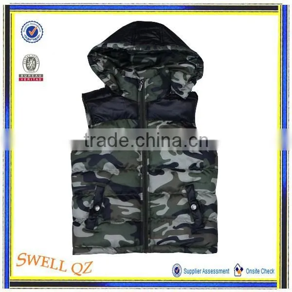 Newest Children Clothes Camoflage Vest for Boys With Hood