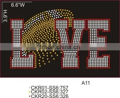 Hot Fix Popolar Custom Love Sports Rhinestone Transfer Design photo-2