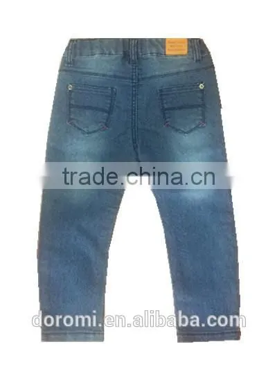 Simple Washed Kids Jeans With Elastic photo-2