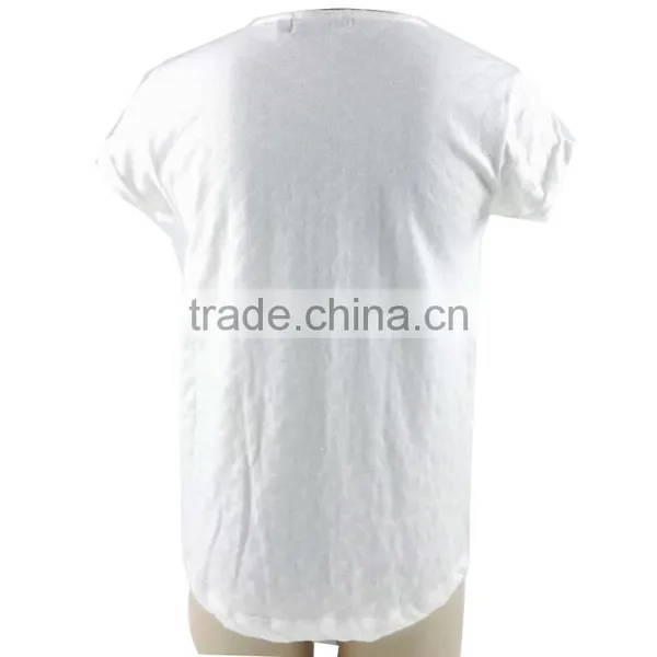 Europe Fashion Simple English Letters Printing Girl Short Sleeve T-shirt photo-2