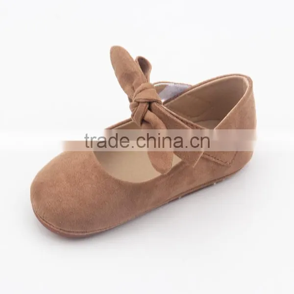Tan Baby Rubber Sole Shoes Mary Jane Leather Baby Shoes photo-4