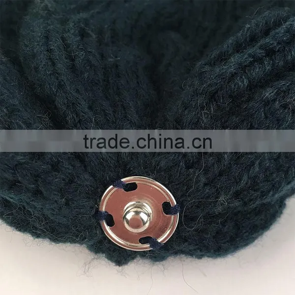 Myfur Classical Cable Knitting Hat and Cap Wholesale Men Beanie Hat Navy Color photo-4