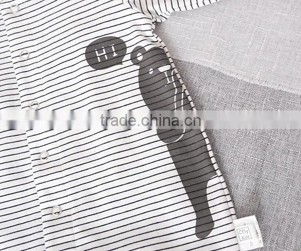 Wholesale Stripe Printing Long Sleeve Baby Cotton Playsuit photo-4