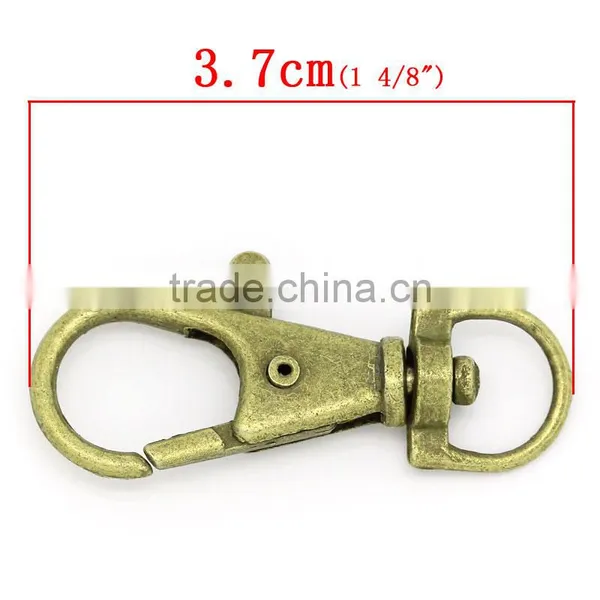 China Wholesale Antique Bronze Key Ring Metal Swivel Lobster Claw Clasp Hook photo-3