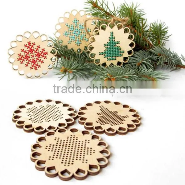 Unfinished Wooden Supply Cross Stitch Blank Christmas Decor Craft photo-5