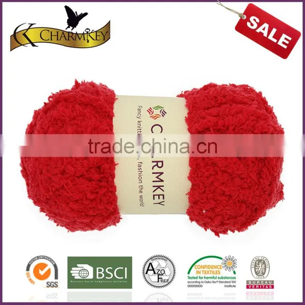 Charmkey Baby Knitting Yarn 100% Polyester Soft Fluffy Eyelash Yarn Wholesale From China photo-2