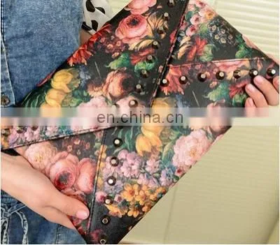 Flower Printing Envelop Shape Women Clutch Bags Lady Handbag photo-5
