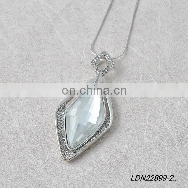 Crystal Drop Pendant Necklace photo-6