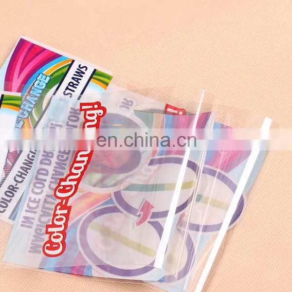 Customized Logo Printed Clear OPP Plastic Packing Bags Self Adhesive Drinking Straw Bag With Custom Printing photo-3