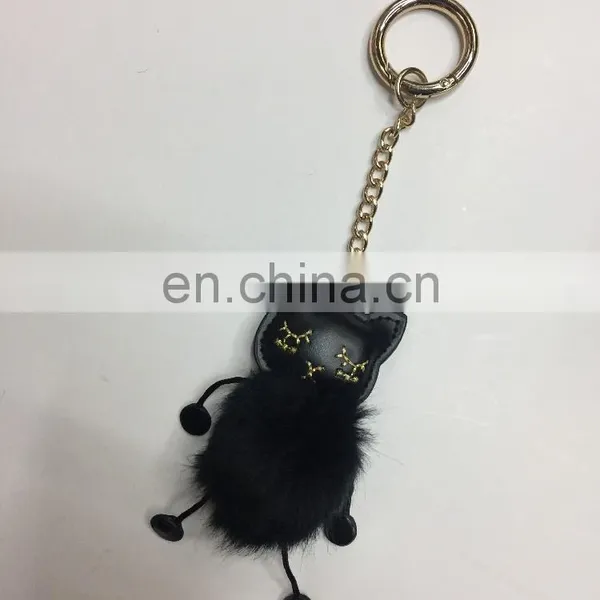 Wholesale Animal Fur Pom Poms Keychain photo-2