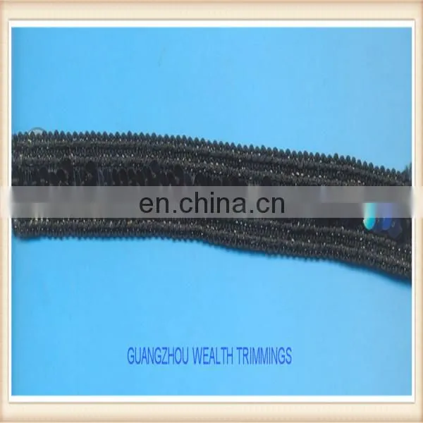Wide Black Beaded Sequins Trim,sequins Beaded Tape