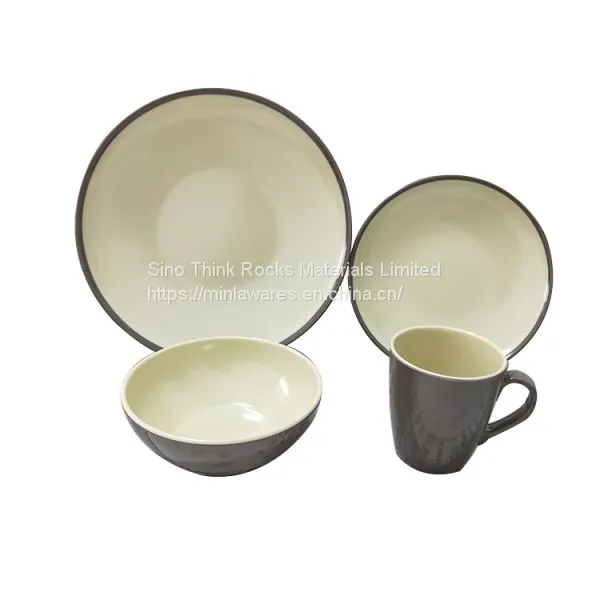 Custom Logo Coffee Dinnerware Luxury Dinner Set Royal Golden Yellow Plastic Plates for Hotel