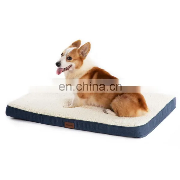 2020 Wholesale Modern Grey Raised Indestructible Memory Foam Dog Pet Mat Beds photo-3