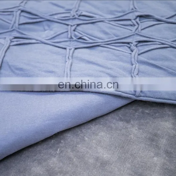 Washable Durable Navy Solid Color Quilt 100%cotton Coverlet Bed-cover With Pinch Pleated Ruffled photo-6