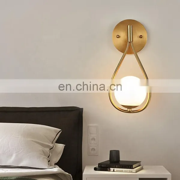 Modern Luxury Copper Wall Lamp Light Creative Glass Wall Scones photo-2