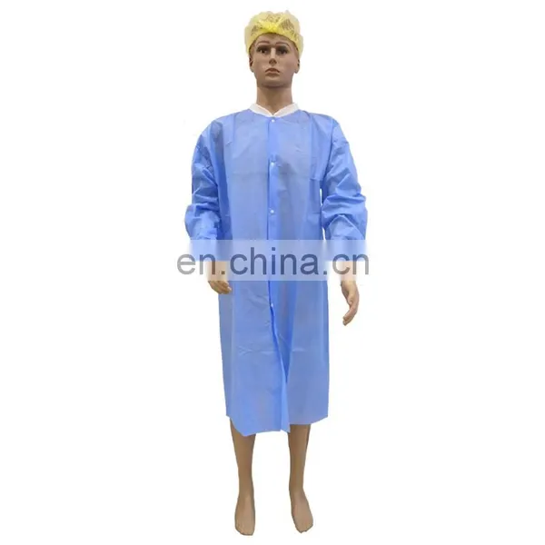 Non Woven Lab Coat For Doctor Uniform Knit Cuffs And Collar photo-2