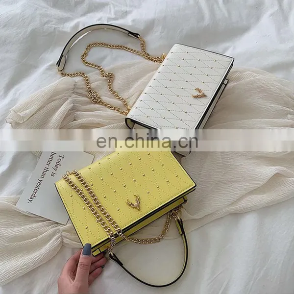 2021 Wholesale Rivets Handbags, Young Lady Purses Popular Shoulder Chain Bags For Women/ photo-5