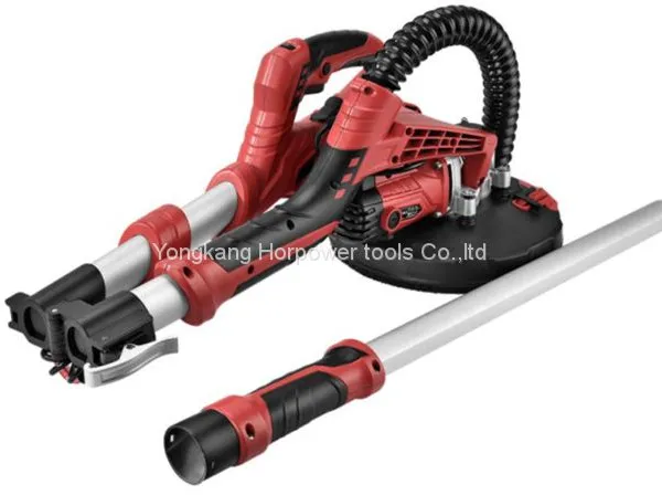 Portable 225mm Long Handle Self Vacuum Telescopic Foldable Electric Drywall Putty Wall Sanding Machine Drywall Sander With LED Light photo-2