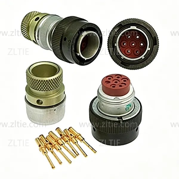 ZH23 Series Shell Size 18 7 Pin Male Plug with Type 09 Thermoplastic Sleeve Type Tail Attachment ZH23-7/18B-13-B