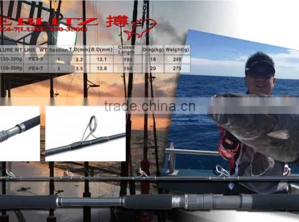 China Fishing Rod Fishing Tackle Carbon Fiber Jigging Rod Fiber Glass