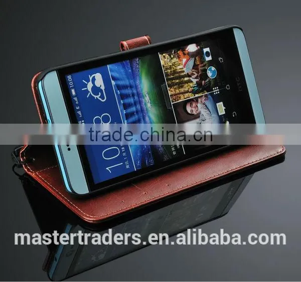 Free Shipping Original Fashion 64 Grain Stand Holder Wallet Flip PU Leather Case For HTC 826 MT-3170 photo-4