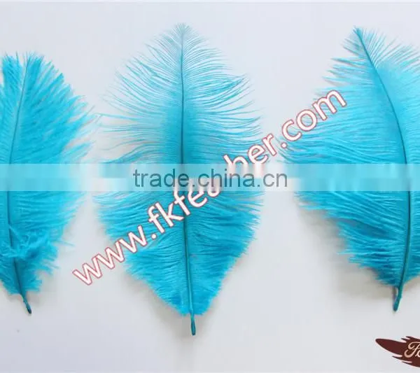 Natural Craft Ostrich Feather Fabric And Blue Decoration Ostrich Feather Coat photo-5
