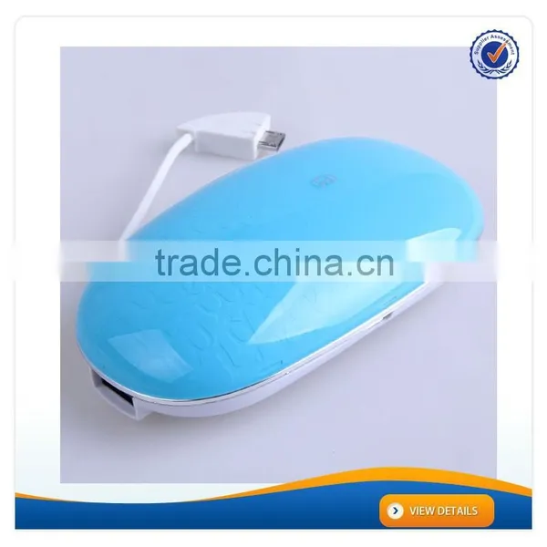 AWC808 5200mah Mouse Shape Cute Power Bank With Cable Portable Mobile Phone Charger