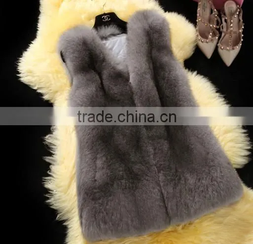 QYQX Cheap Fashionable Silver Fox Fur Vest photo-4